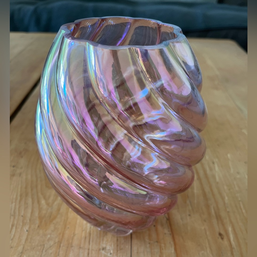 Swirl Glass Vase by Anthropologie, Pink